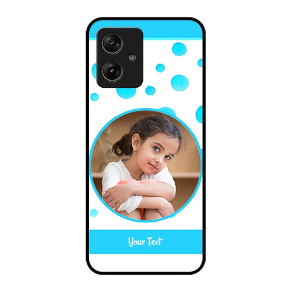 Motorola G54 5G Custom Glass Phone Case - Blue Bubbles Pattern Design