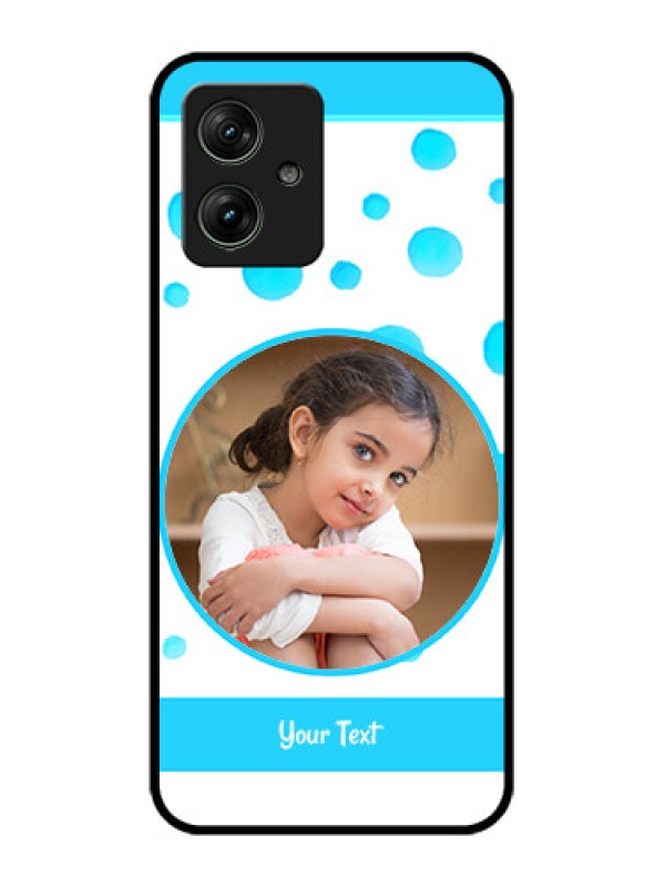 Custom Motorola G54 5G Custom Glass Phone Case - Blue Bubbles Pattern Design