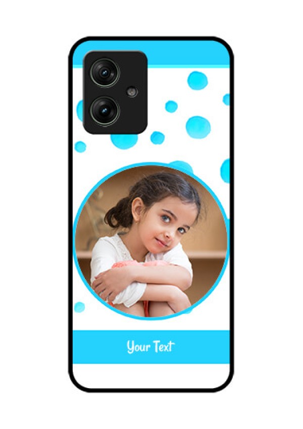 Motorola G54 5G Custom Glass Phone Case - Blue Bubbles Pattern Design