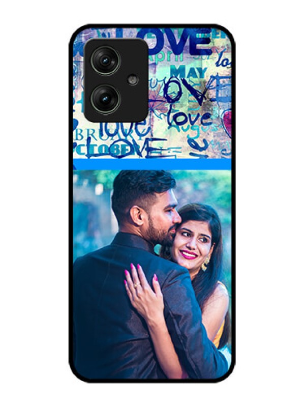 Custom Motorola G54 5G Custom Glass Phone Case - Colorful Love Design