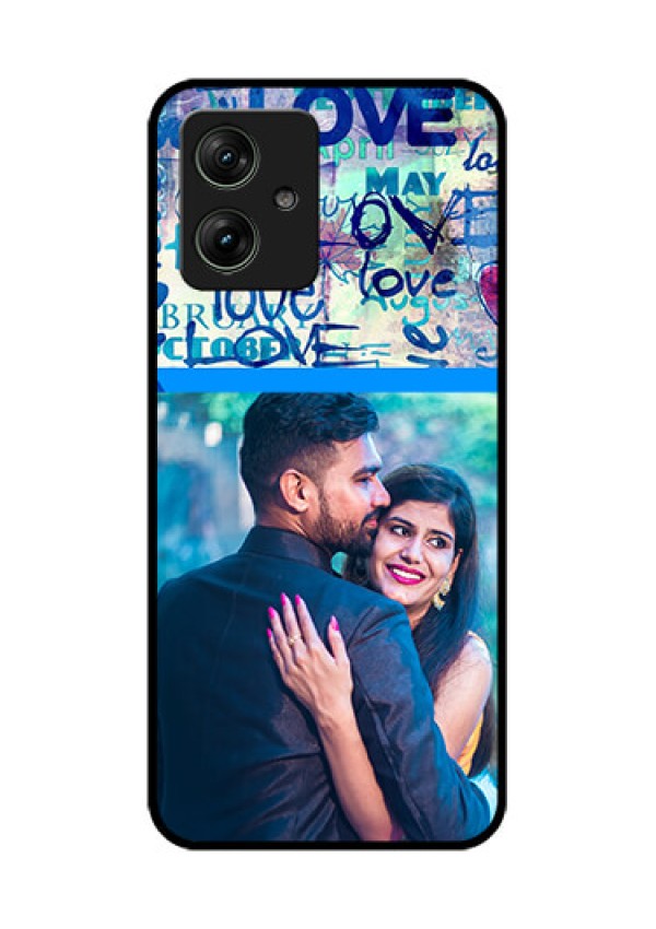 Motorola G54 5G Custom Glass Phone Case - Colorful Love Design