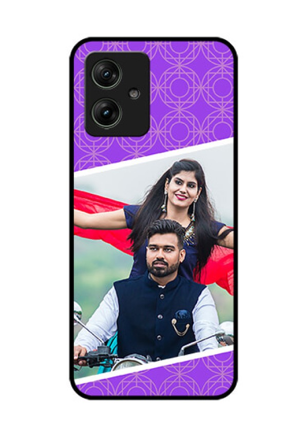 Motorola G54 5G Custom Glass Phone Case - Violet Color Pattern Design