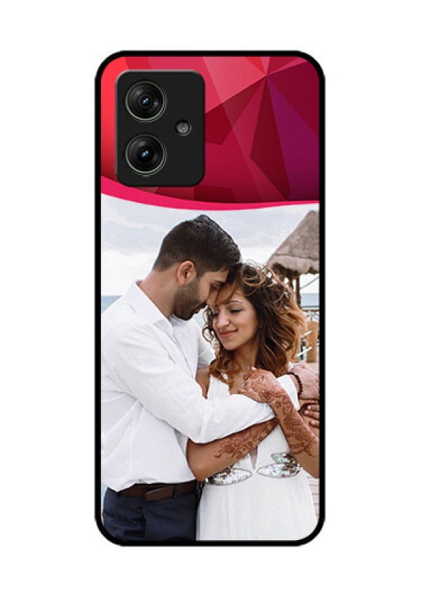 Motorola G54 5G Custom Glass Phone Case - Red Abstract Design