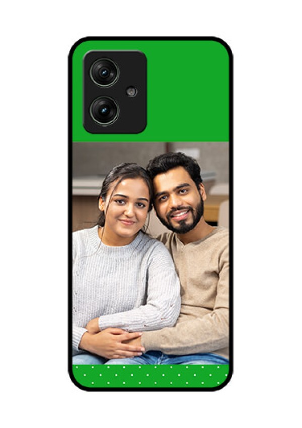 Motorola G54 5G Custom Glass Phone Case - Green Pattern Design