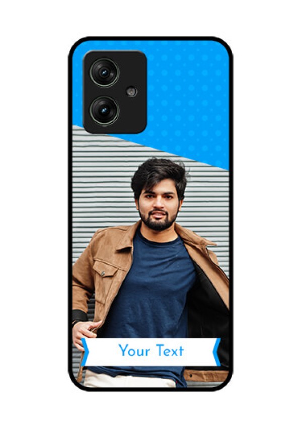 Motorola G54 5G Custom Glass Phone Case - Simple Blue Color Design