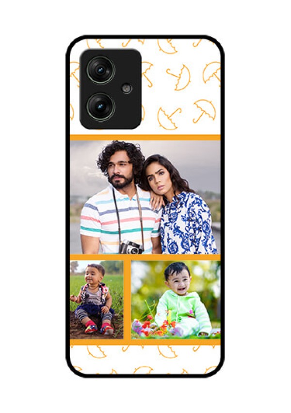 Motorola G54 5G Custom Glass Phone Case - Yellow Pattern Design