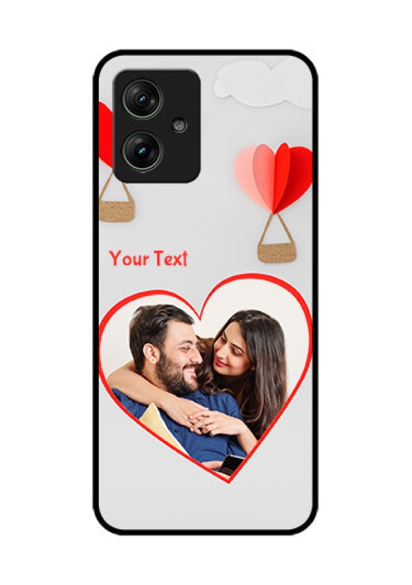 Motorola G54 5G Custom Glass Phone Case - Parachute Love Design