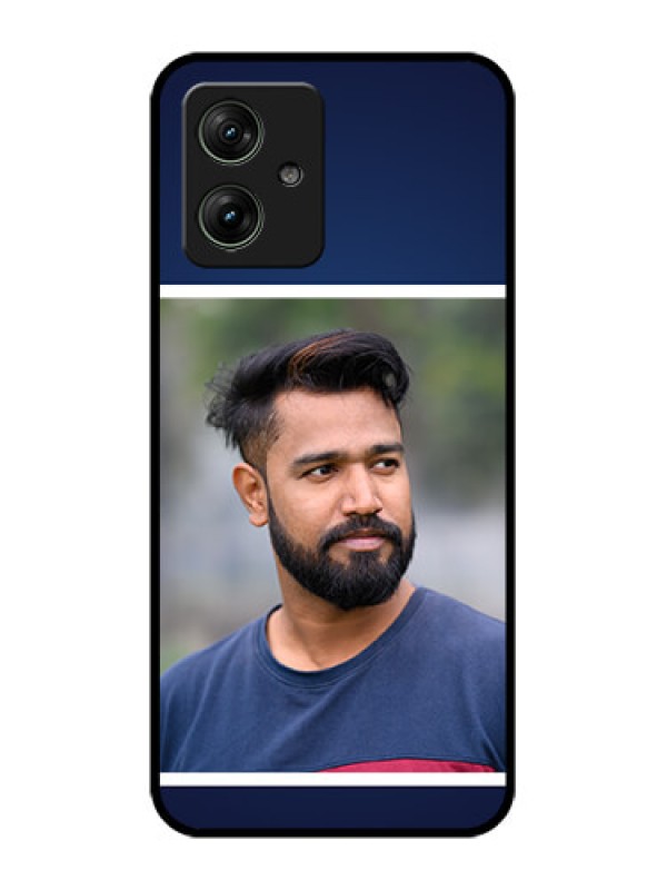 Custom Motorola G54 5G Custom Glass Phone Case - Simple Royal Blue Design