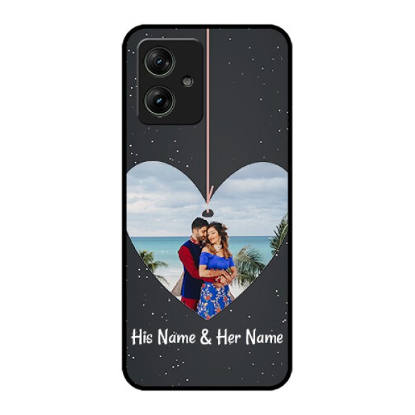 Motorola G54 5G Custom Glass Phone Case - Hanging Heart Design