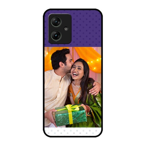 Motorola G54 5G Custom Glass Phone Case - Violet Colored Pattern Design Motorola G54 5G Custom Glass Phone Case - Violet Colored Pattern Design