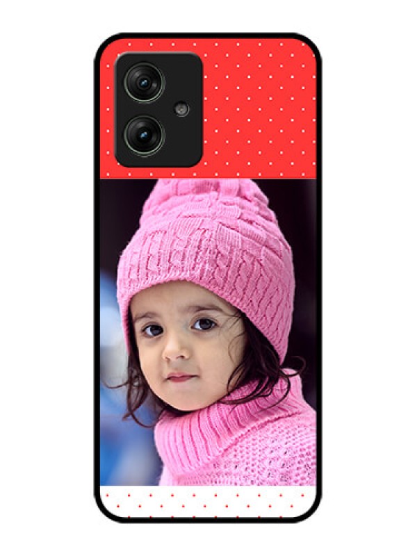 Custom Motorola G54 5G Custom Glass Phone Case - Red Pattern Design