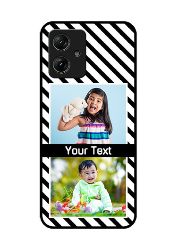 Motorola G54 5G Custom Glass Phone Case - Black And White Stripes Design