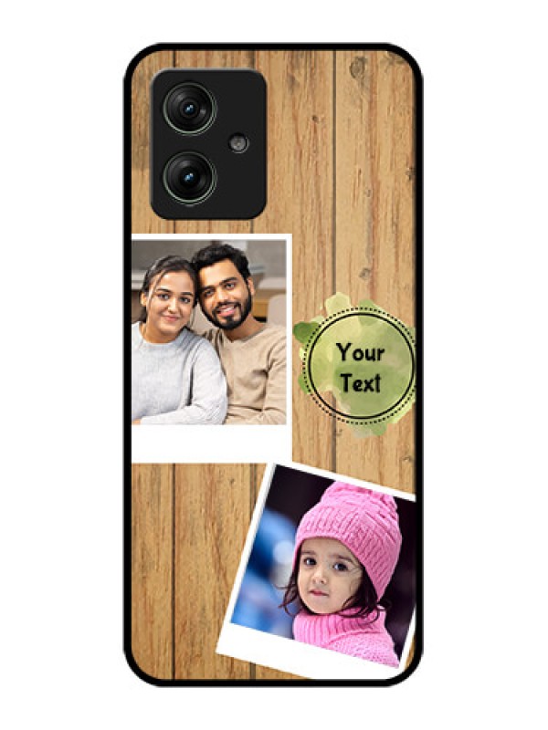 Custom Motorola G54 5G Custom Glass Phone Case - Wooden Texture Design