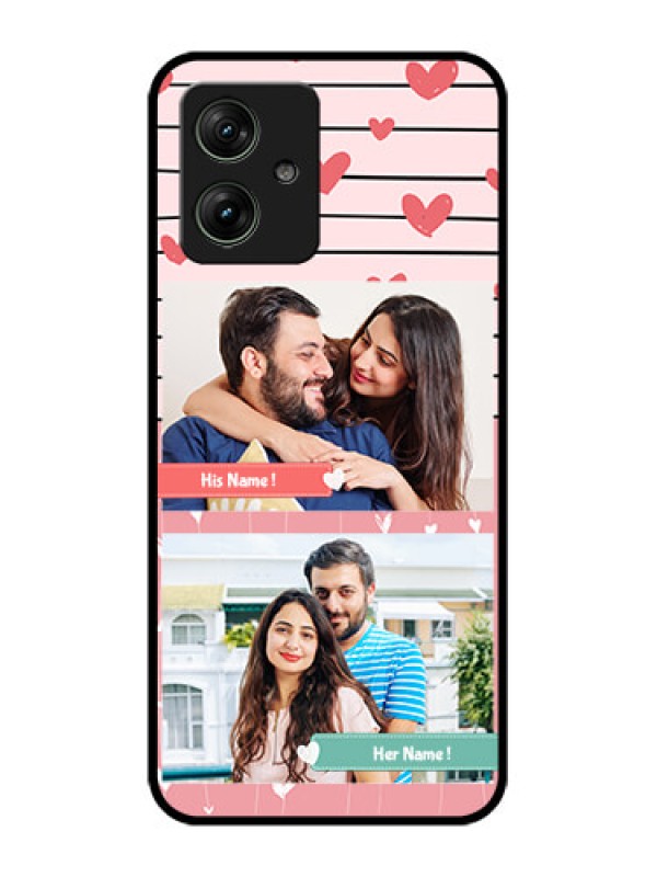 Custom Motorola G54 5G Custom Glass Phone Case - Photo With Heart Design