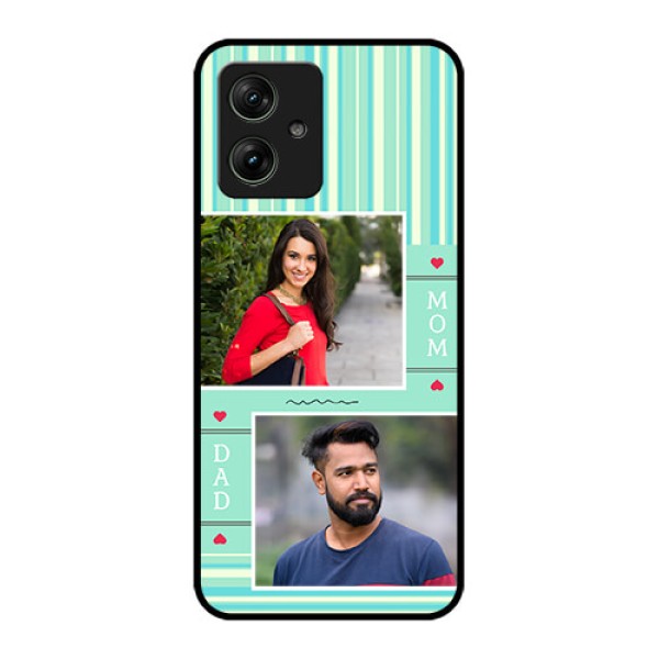 Motorola G54 5G Custom Glass Phone Case - Mom & Dad Pic Design