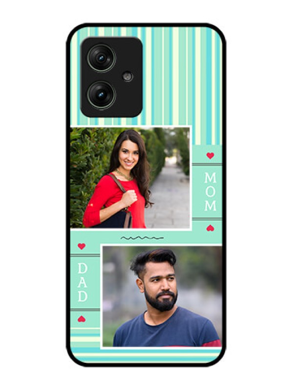 Custom Motorola G54 5G Custom Glass Phone Case - Mom & Dad Pic Design