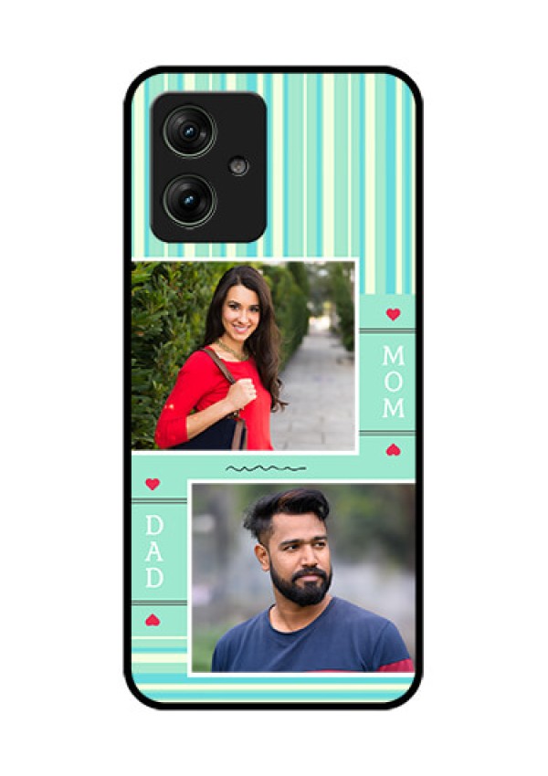 Motorola G54 5G Custom Glass Phone Case - Mom & Dad Pic Design