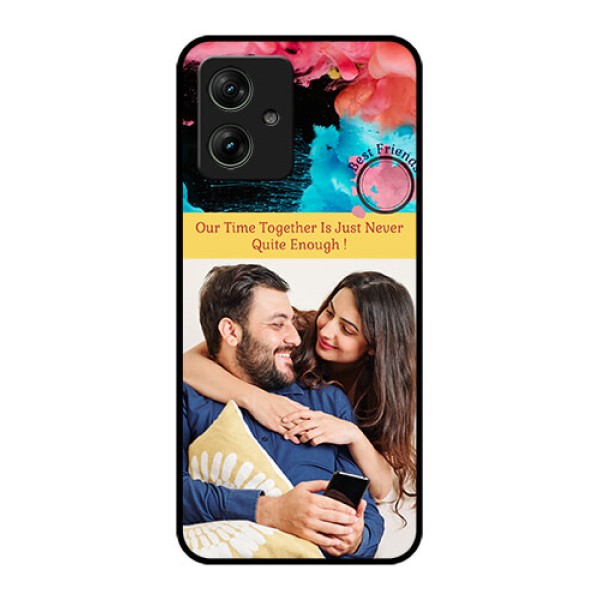 Motorola G54 5G Custom Glass Phone Case - Quote With Acrylic Painting Design