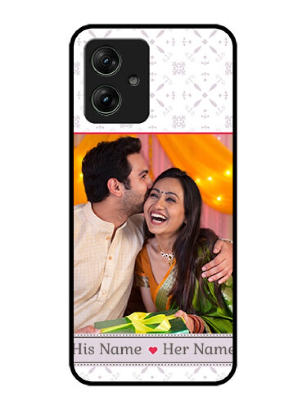 Custom Motorola G54 5G Custom Glass Phone Case - With Photo And Ethnic Design