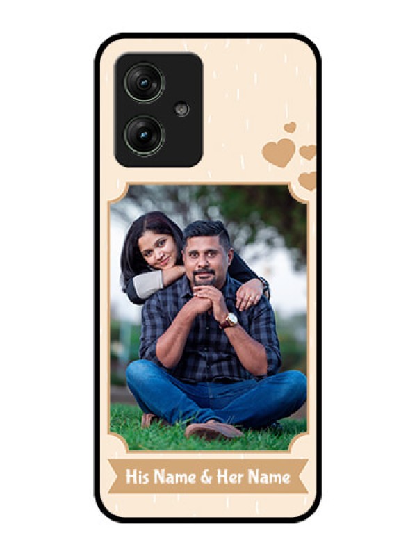 Custom Motorola G54 5G Custom Glass Phone Case - With Confetti Love Design