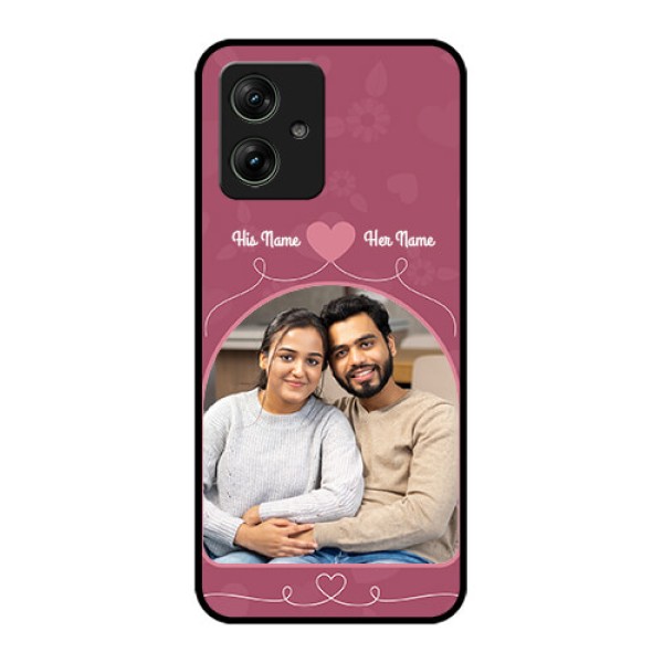Motorola G54 5G Custom Glass Phone Case - Love Floral Design