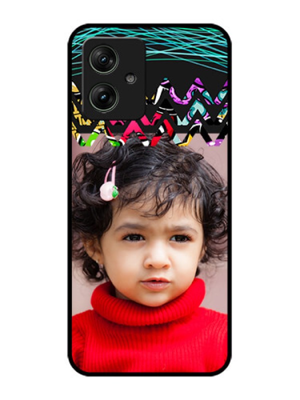 Custom Motorola G54 5G Custom Glass Phone Case - Neon Abstract Design