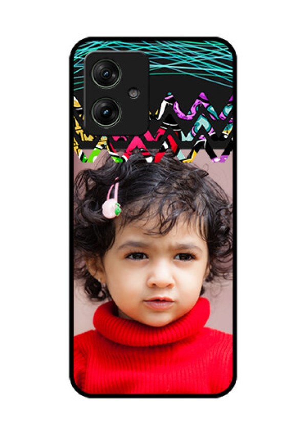 Motorola G54 5G Custom Glass Phone Case - Neon Abstract Design