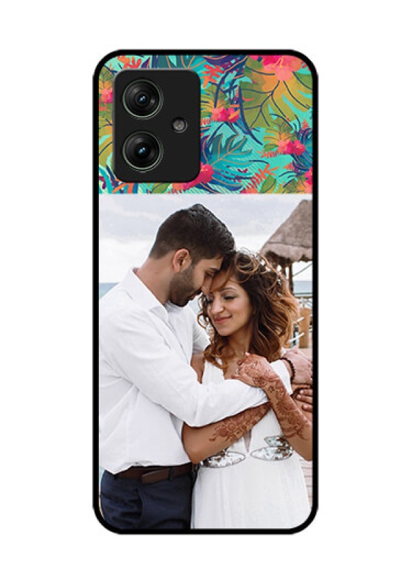 Motorola G54 5G Custom Glass Phone Case - Watercolor Floral Design