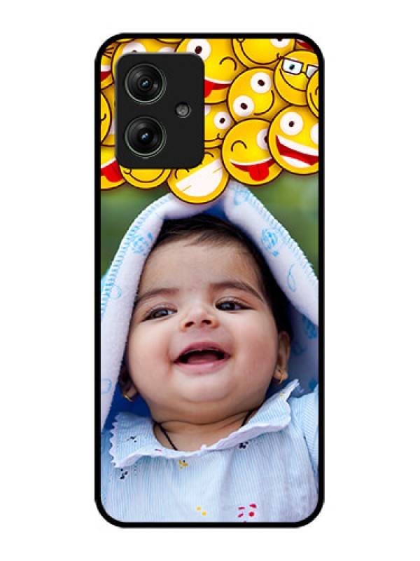 Custom Motorola G54 5G Custom Glass Phone Case - With Smiley Emoji Design