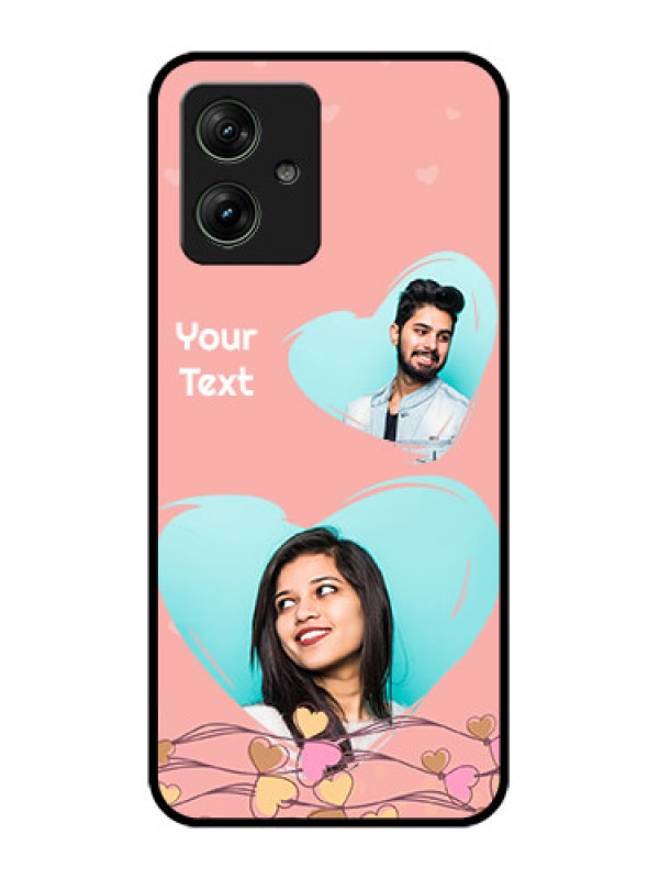 Custom Motorola G54 5G Custom Glass Phone Case - Love Doodle Design