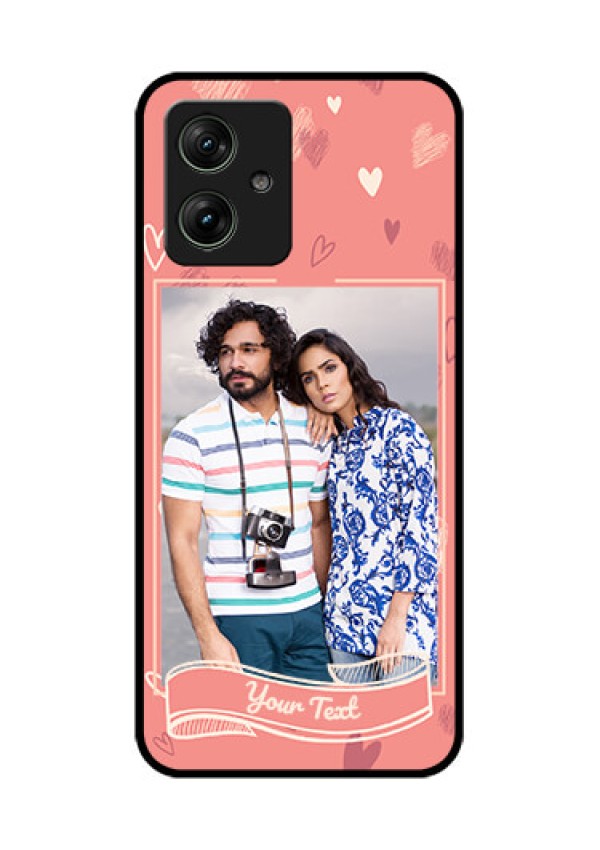 Motorola G54 5G Custom Glass Phone Case - Love Doodle Art Design