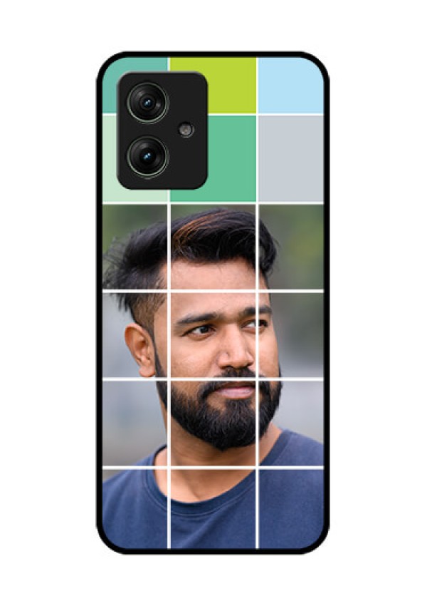 Motorola G54 5G Custom Glass Phone Case - With White Box Pattern
