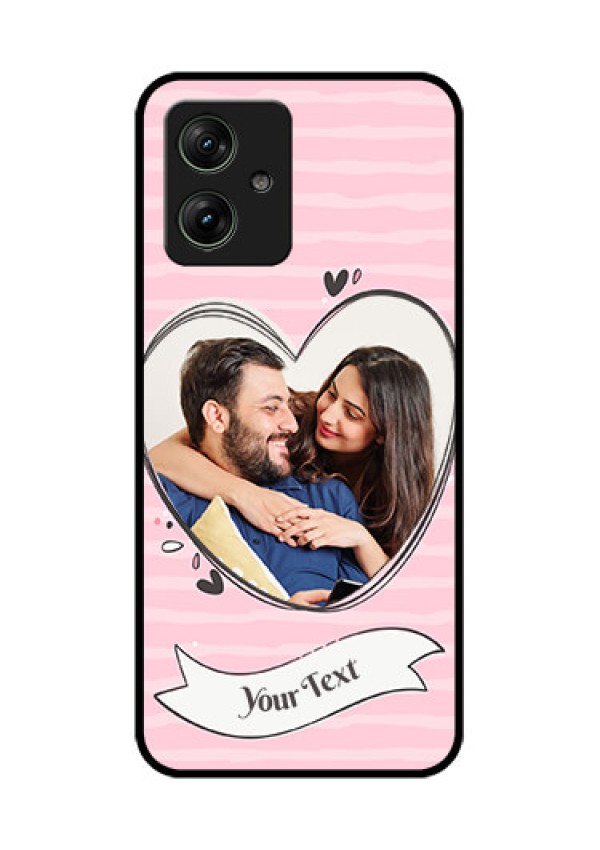 Motorola G54 5G Custom Glass Phone Case - Vintage Heart Design