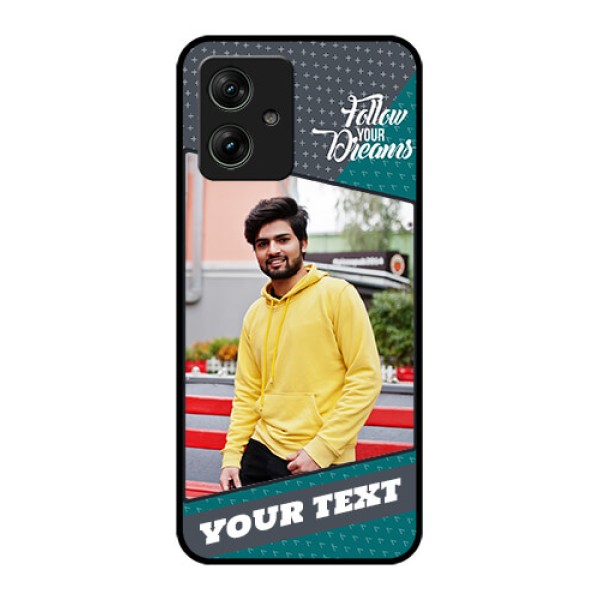 Motorola G54 5G Custom Glass Phone Case - Background Pattern Design With Quote