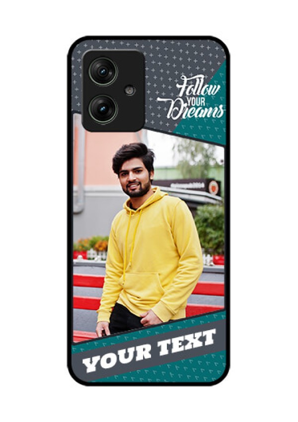 Motorola G54 5G Custom Glass Phone Case - Background Pattern Design With Quote