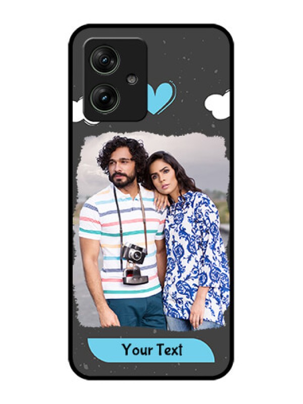 Custom Motorola G54 5G Custom Glass Phone Case - Splashes With Love Doodles Design