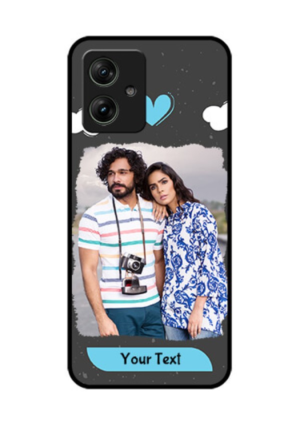 Motorola G54 5G Custom Glass Phone Case - Splashes With Love Doodles Design