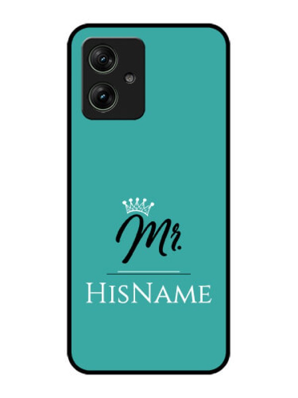 Custom Motorola G54 5G Custom Glass Phone Case - Mr With Name Design