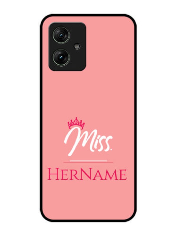 Custom Motorola G54 5G Custom Glass Phone Case - Mrs With Name Design