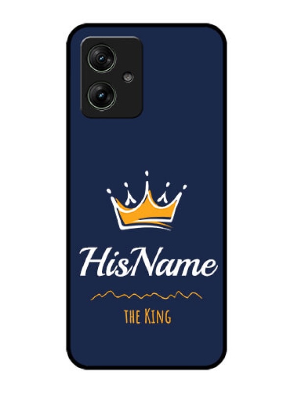 Custom Motorola G54 5G Custom Glass Phone Case - King With Name Design