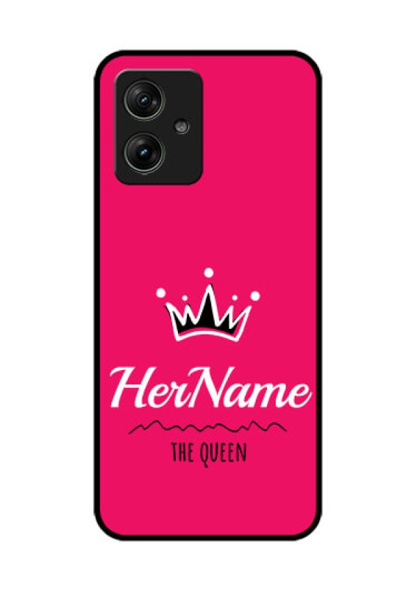 Motorola G54 5G Custom Glass Phone Case - Queen With Name Design