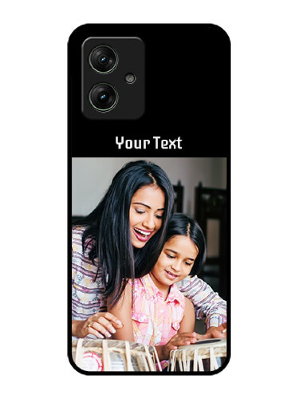 Custom Motorola G54 5G Custom Glass Phone Case - Photo With Name Design