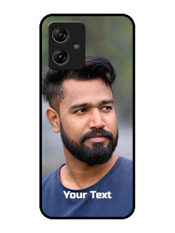 Custom Motorola G54 5G Custom Glass Phone Case - Photo With Text Design