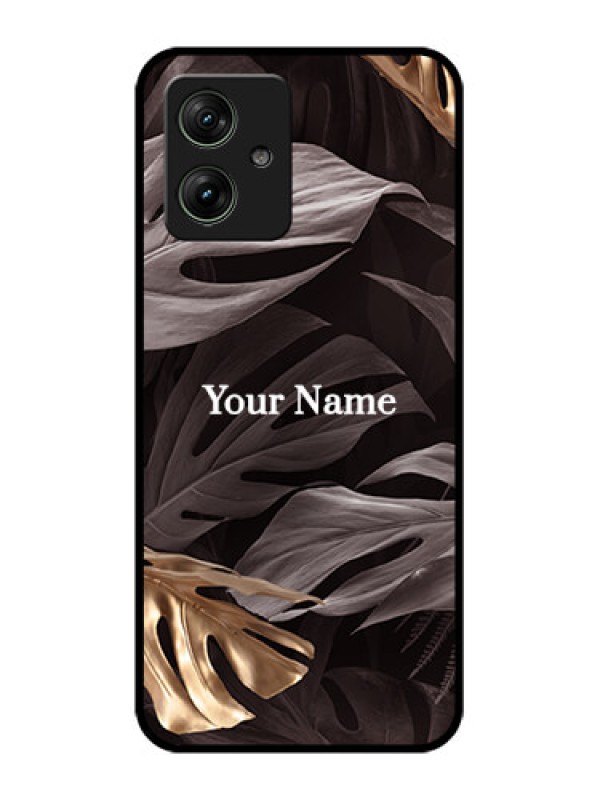 Custom Motorola G54 5G Custom Glass Phone Case - Wild Leaves Digital Paint Design