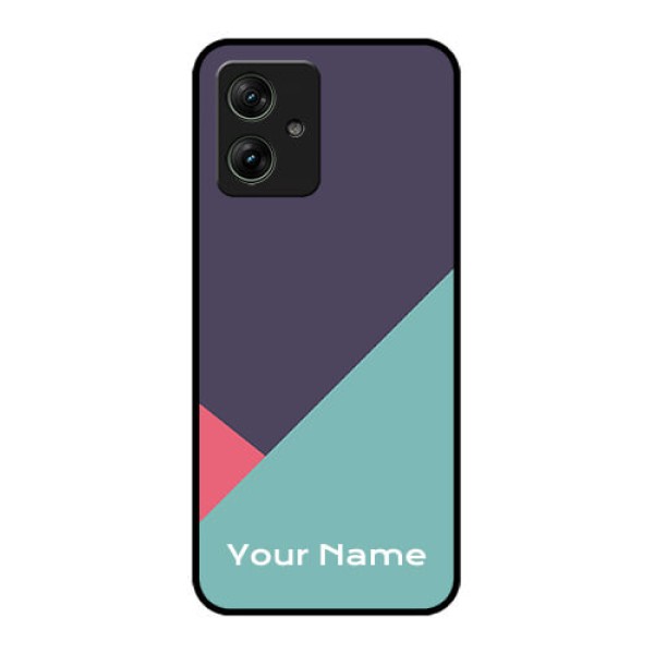 Motorola G54 5G Custom Glass Phone Case - Tri Color Abstract Design