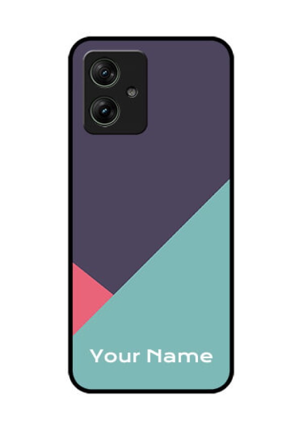 Motorola G54 5G Custom Glass Phone Case - Tri Color Abstract Design