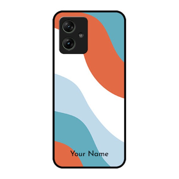 Motorola G54 5G Custom Glass Phone Case - Coloured Waves Design