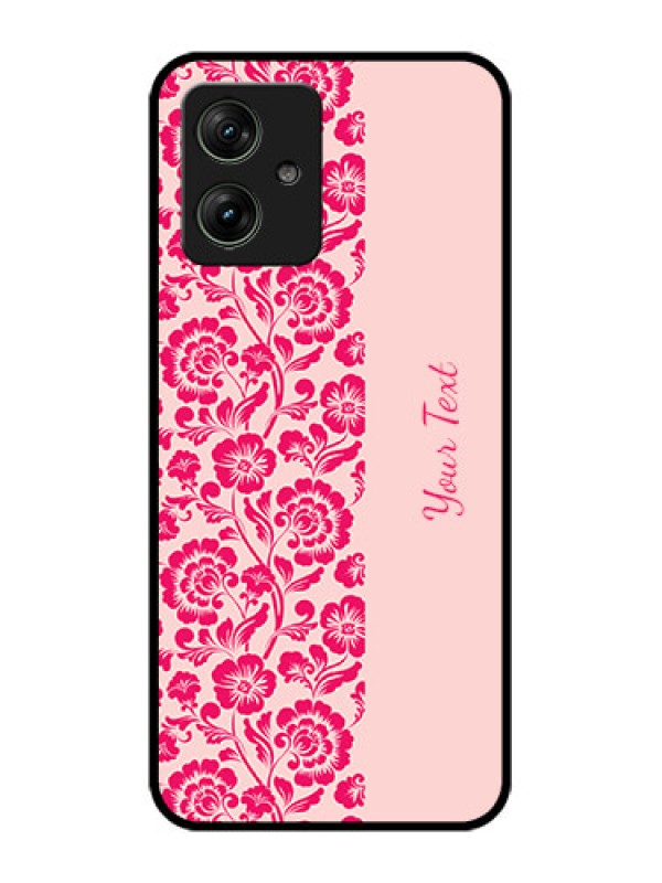 Custom Motorola G54 5G Custom Glass Phone Case - Attractive Floral Pattern Design