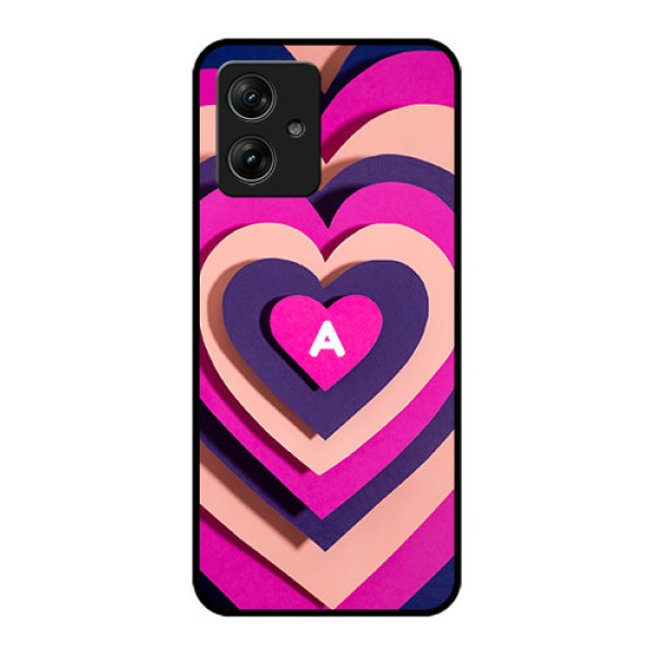 Motorola G54 5G Custom Glass Phone Case - Cute Heart Pattern Design