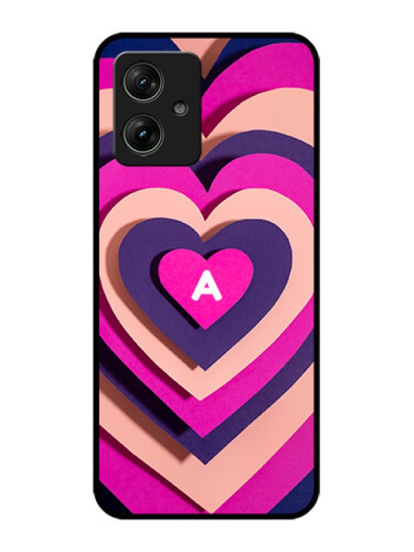 Custom Motorola G54 5G Custom Glass Phone Case - Cute Heart Pattern Design